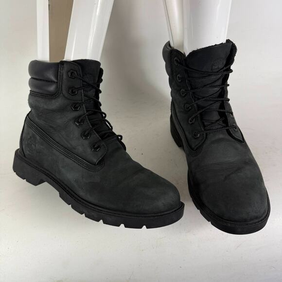 Timberland Linden Woods 6 Inch Boot Women's 8.5 Black Leather Ankle Waterproof - Picture 1 of 10